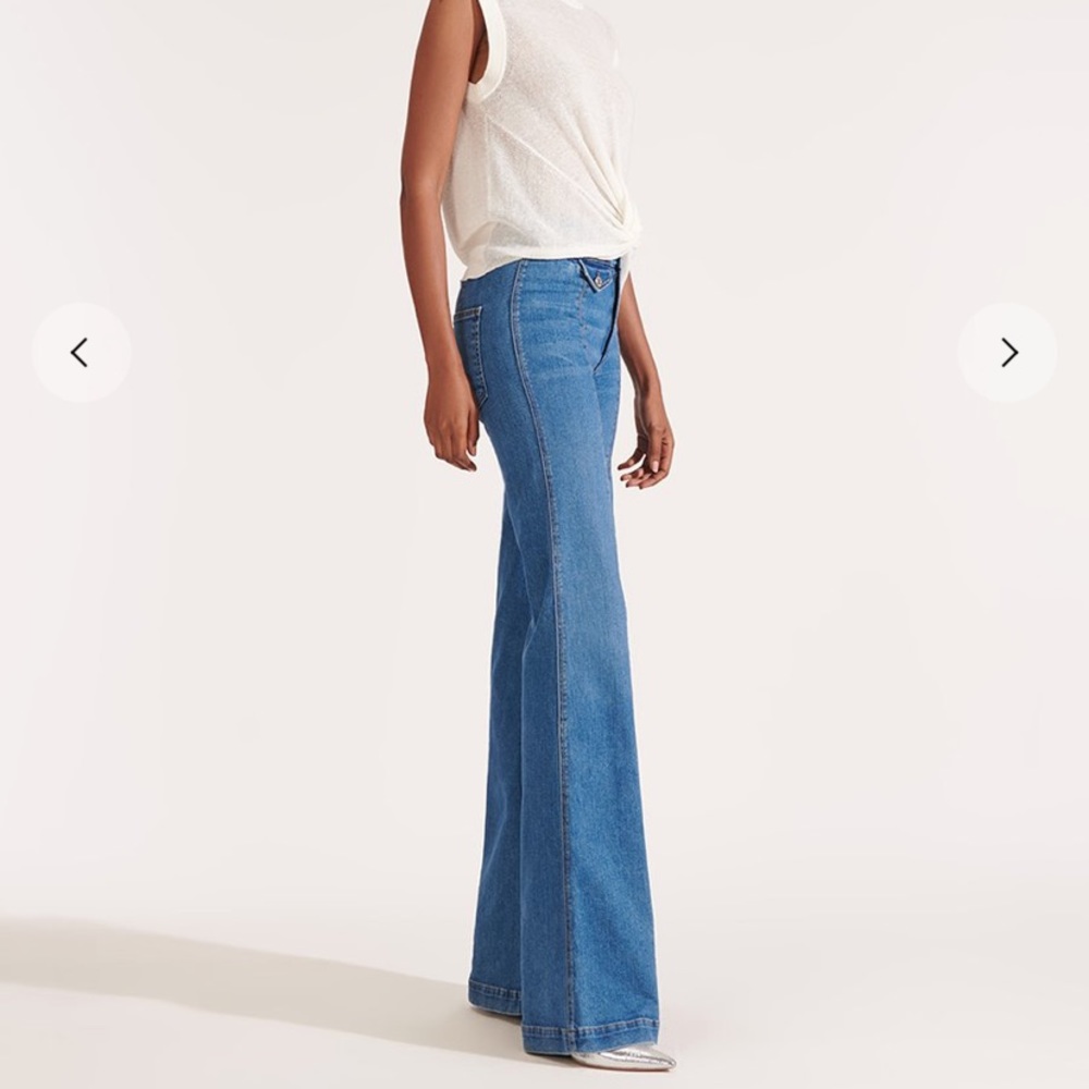 VERONICA BEARD Ember Wide Leg Jean Powdered Ocean - Picture 3 of 12
